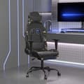 Miniatyrbild 1 av 8: Gamingstol Med Fotstöd Kamouflage Och Svart Konstläder