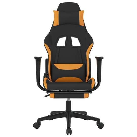 Gamingstol Med Fotstöd Och Massage Svart Och Orange Tyg