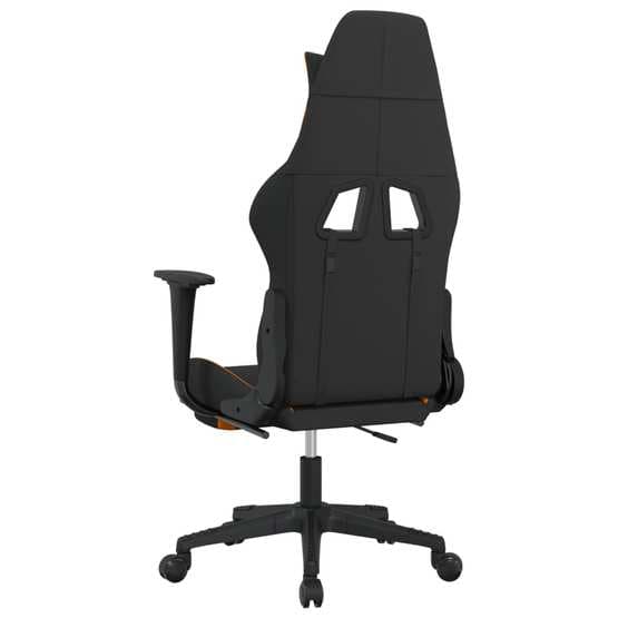 Gamingstol Med Fotstöd Och Massage Svart Och Orange Tyg