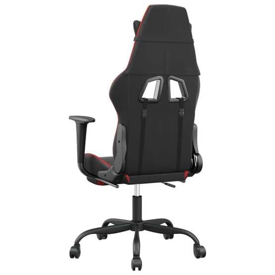 Gamingstol Med Fotstöd Svart Och Röd Konstläder-5