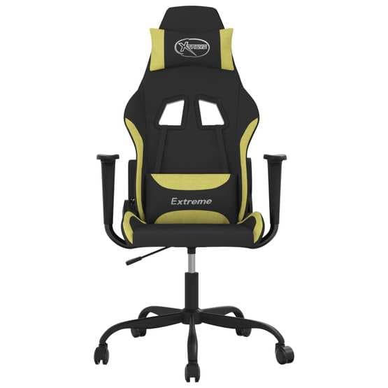 Gamingstol Med Massage Svart Och Ljusgrön Tyg