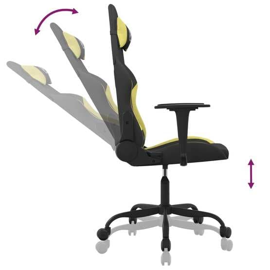 Gamingstol Med Massage Svart Och Ljusgrön Tyg
