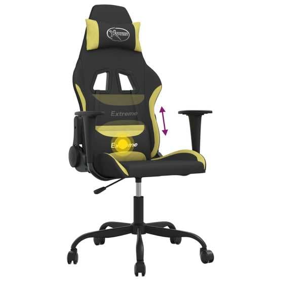 Gamingstol Med Massage Svart Och Ljusgrön Tyg