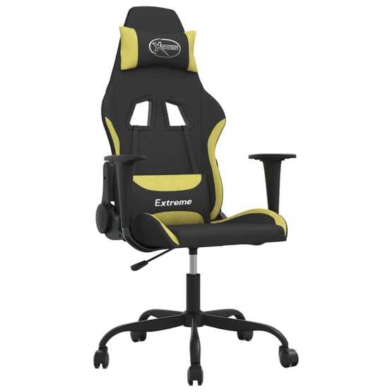 Gamingstol Med Massage Svart Och Ljusgrön Tyg