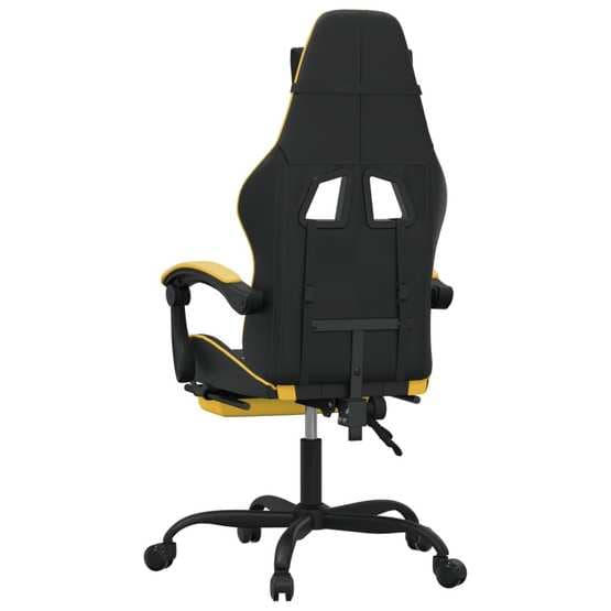 Snurrbar Gamingstol Med Fotstöd Svart Och Guld Konstläder-2