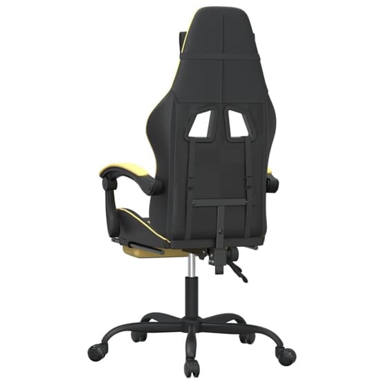 Snurrbar Gamingstol Med Fotstöd Svart Och Guld Konstläder-1