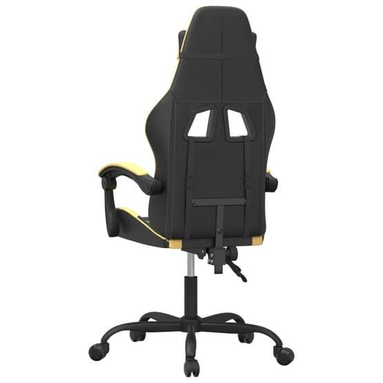 Snurrbar Gamingstol Svart Och Guld Konstläder-4