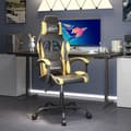 Miniatyrbild 1 av 8: Snurrbar Gamingstol Svart Och Guld Konstläder-4