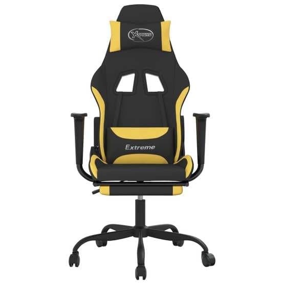 Gamingstol Med Fotstöd Och Massage Svart Och Gul Tyg - Extreme