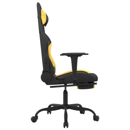 Gamingstol Med Fotstöd Och Massage Svart Och Gul Tyg - Extreme