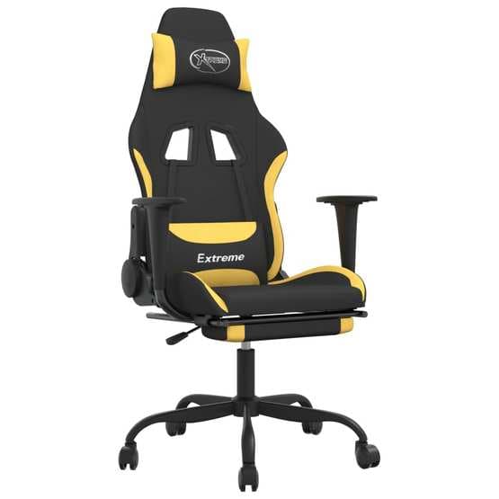 Gamingstol Med Fotstöd Och Massage Svart Och Gul Tyg - Extreme