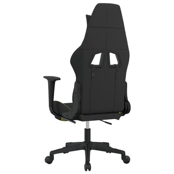 Gamingstol Med Fotstöd Och Massage Svart Och Ljusgrön Tyg