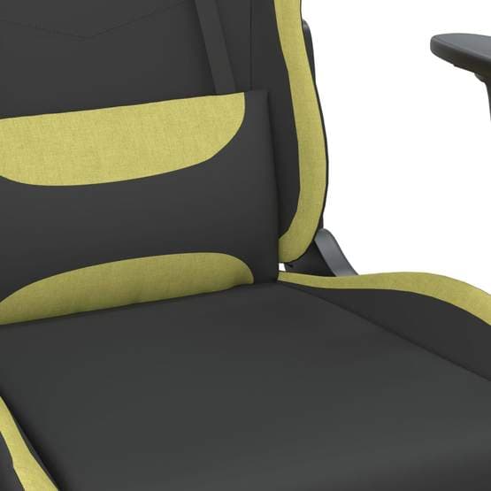 Gamingstol Med Fotstöd Och Massage Svart Och Ljusgrön Tyg