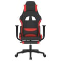 Miniatyrbild 3 av 8: Gamingstol Med Fotstöd Och Massage Svart Och Röd Tyg