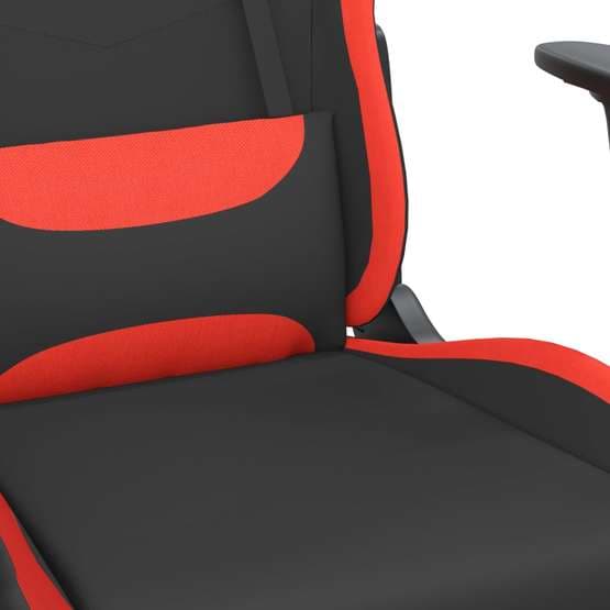 Gamingstol Med Fotstöd Och Massage Svart Och Röd Tyg