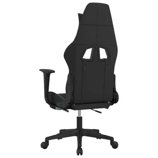 Gamingstol Med Fotstöd Och Massage Svart Och Vit Tyg