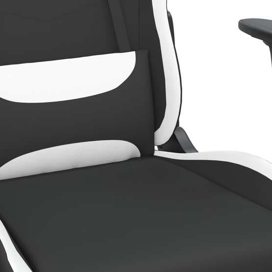 Gamingstol Med Fotstöd Och Massage Svart Och Vit Tyg