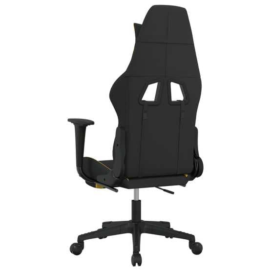Gamingstol Med Fotstöd Och Massage Svart Och Gul Tyg