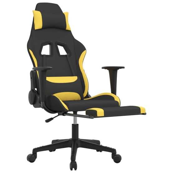 Gamingstol Med Fotstöd Och Massage Svart Och Gul Tyg