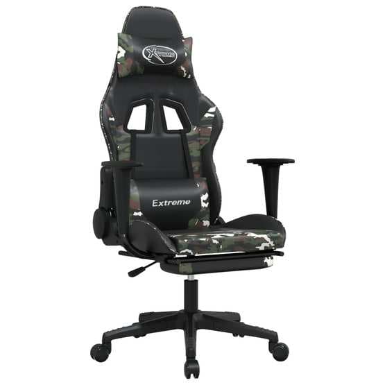 Gamingstol Med Fotstöd Kamouflage Och Svart Konstläder - Extreme