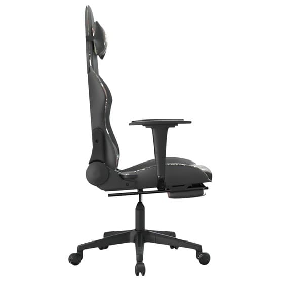Gamingstol Med Massage Och Fotstöd Svart Kamouflage Konstläder-4