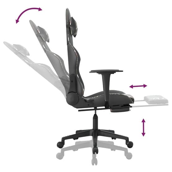 Gamingstol Med Massage Och Fotstöd Svart Kamouflage Konstläder-4