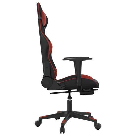 Gamingstol Med Massage Och Fotstöd Svart Och Röd Konstläder-1