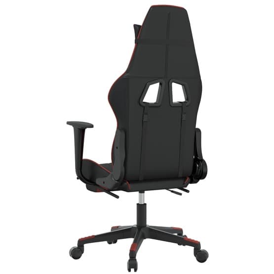 Gamingstol Med Massage Och Fotstöd Svart Och Röd Konstläder-1