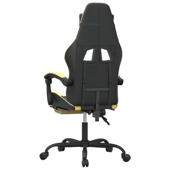 Snurrbar Gamingstol Med Fotstöd Svart Och Guld Konstläder-3