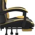 Miniatyrbild 8 av 8: Snurrbar Gamingstol Med Fotstöd Svart Och Guld Konstläder-3
