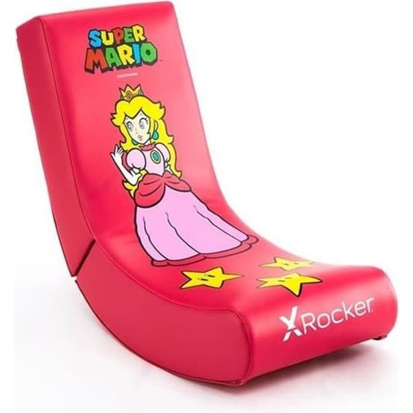 Spelfåtölj - X ROCKER - Super Mario Bros: Peach All-Star - Rosa - 80 kg - Kvalitativt konstläder