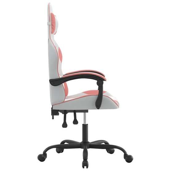 Gamingstol Vit Och Rosa Konstläder-4