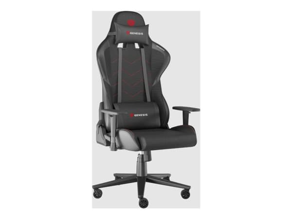 Genesis Nitro 550 G2 - Spillestol - ergonomisk - liggestol - armlener - T-formet - tipping - stoff, økolær - svart