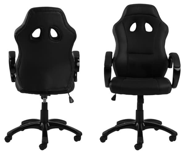 Race gamer stol PU kunstskinn svart.