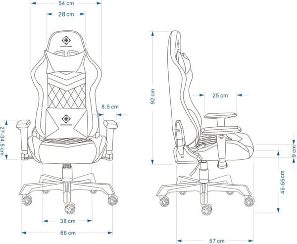 DELTACO GAMING -pelituoli tekonahkaa RGB-valolla - valkoinen