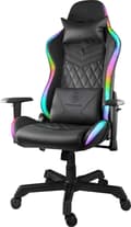 Miniatyrbillede 2 af 6: DELTACO GAMING GAM-080 - gaming stol i kunstlæder med RGB-belysning, ryglæn kan vippes, 332 RGB farvepositioner, nakkepude, rygpude, sort / RGB
