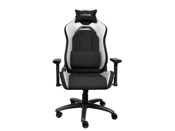 Trust GXT 714 Ruya - Spelstol - armstöd - T-formad - lutning - svängtapp - högdensitetsskum, PU-behandlat läder, plast - vit