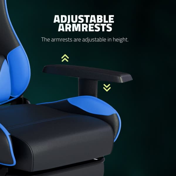 GAME HERO® Winner X1 Gamingstol Justerbara armstöd - stol med fotstöd - Kontorsstol - Spelstol