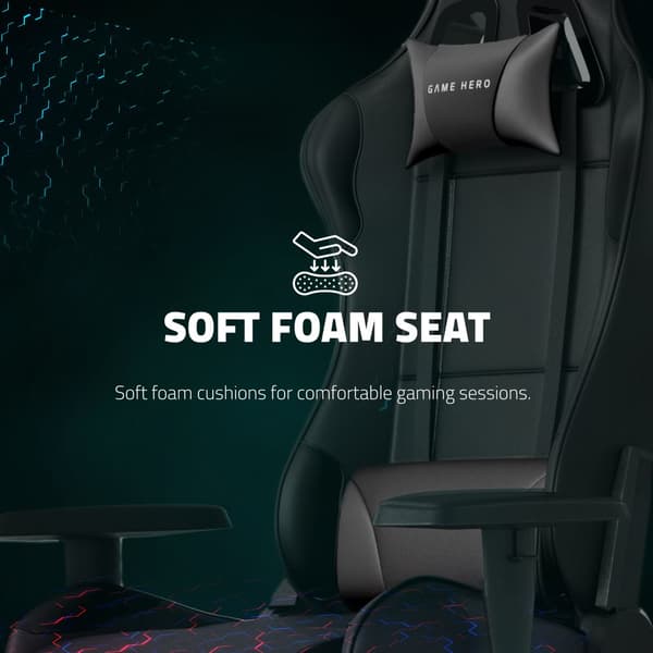 GAME HERO® Winner X1 Gamingstol Justerbara armstöd - stol med fotstöd - Kontorsstol - Spelstol