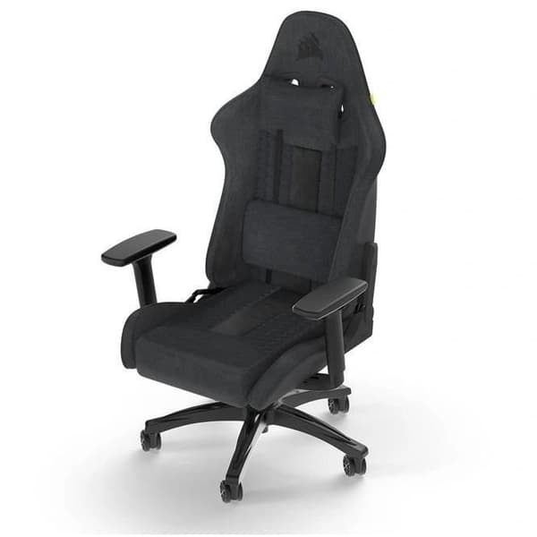 CORSAIR - Kontorsstol - Spelfåtölj - TC100 RELAXED - Tyg - Ergonomiskt - Justerbara armstöd - Svart/Grå -