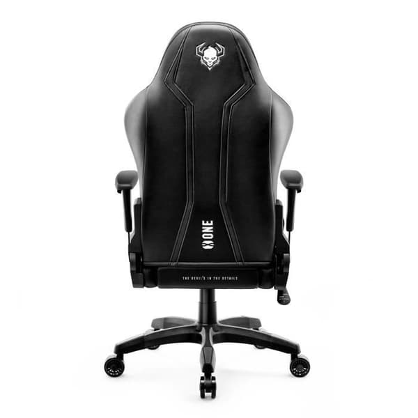 Diablo X-One 2.0 Gaming Chair Office Gamer Fåtölj 1D Skai Armstödskudde Lumbar Cousin (svart, XL)
