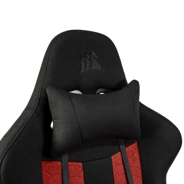 CORSAIR - Kontorsstol - Spelfåtölj - TC100 RELAXED - Tyg - Ergonomiskt - Justerbara armstöd - Svart/Röd (CF-9900014-WW)