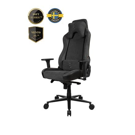 Arozzi Vernazza Vento Gaming Chair Vento Polyurethane; Soft Fabric; Metal; Aluminium | Dark Grey