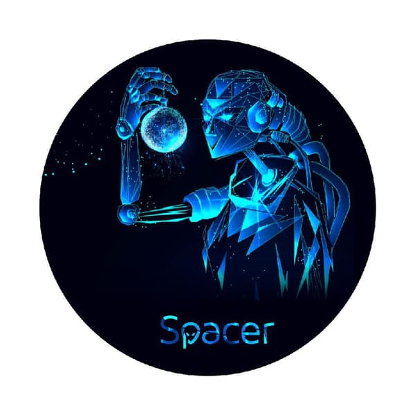 Covor pentru scaun gaming SPACER, protectie parchet, cauciuc si material textil, 1200 x 3mm, rotund, CYBORG 46501473 "SPFP-CYBORG-120"