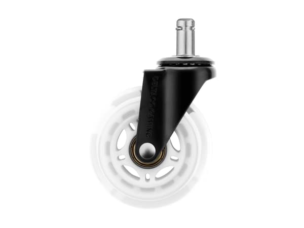 Deltaco GAM-157-W Länkhjul, hjul, vita, gummi, 75 mm, 24 mm, 116 mm