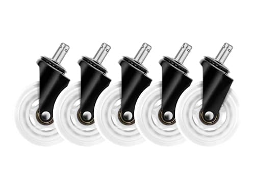 Deltaco GAM-157-W Länkhjul, hjul, vita, gummi, 75 mm, 24 mm, 116 mm