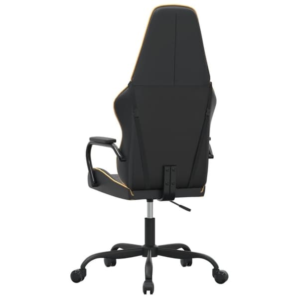 vidaXL Gamingstol med massage guld och svart konstläder
