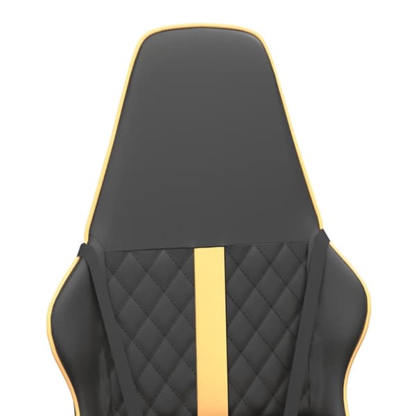 vidaXL Gamingstol med massage guld och svart konstläder
