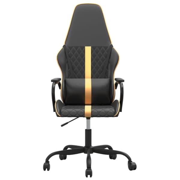 vidaXL Gamingstol med massage guld och svart konstläder