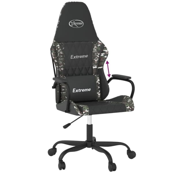 vidaXL Gamingstol svart och kamouflage konstläder